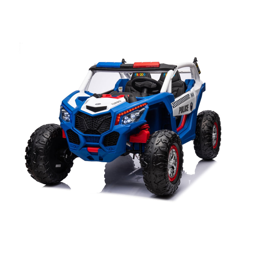 24V Freddo Storm Police UTV 2-Seater for Kids With Lights & Sirens for Action-Packed Adventures