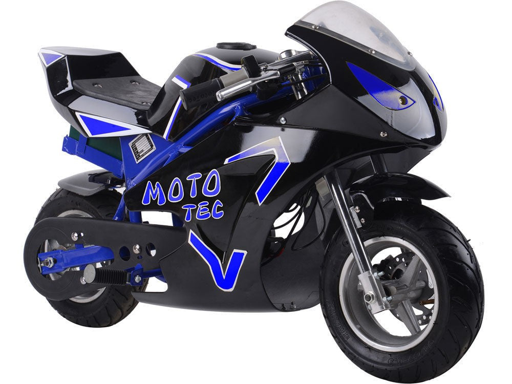 MotoTec MT-Elec-GT-Blue 36V Electric Pocket Bike GT, 500W - Blue