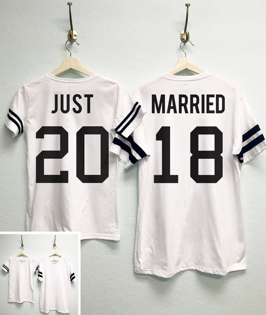 Customizable "Just Married" Celebration Tees - Perfect Honeymoon Duo Set