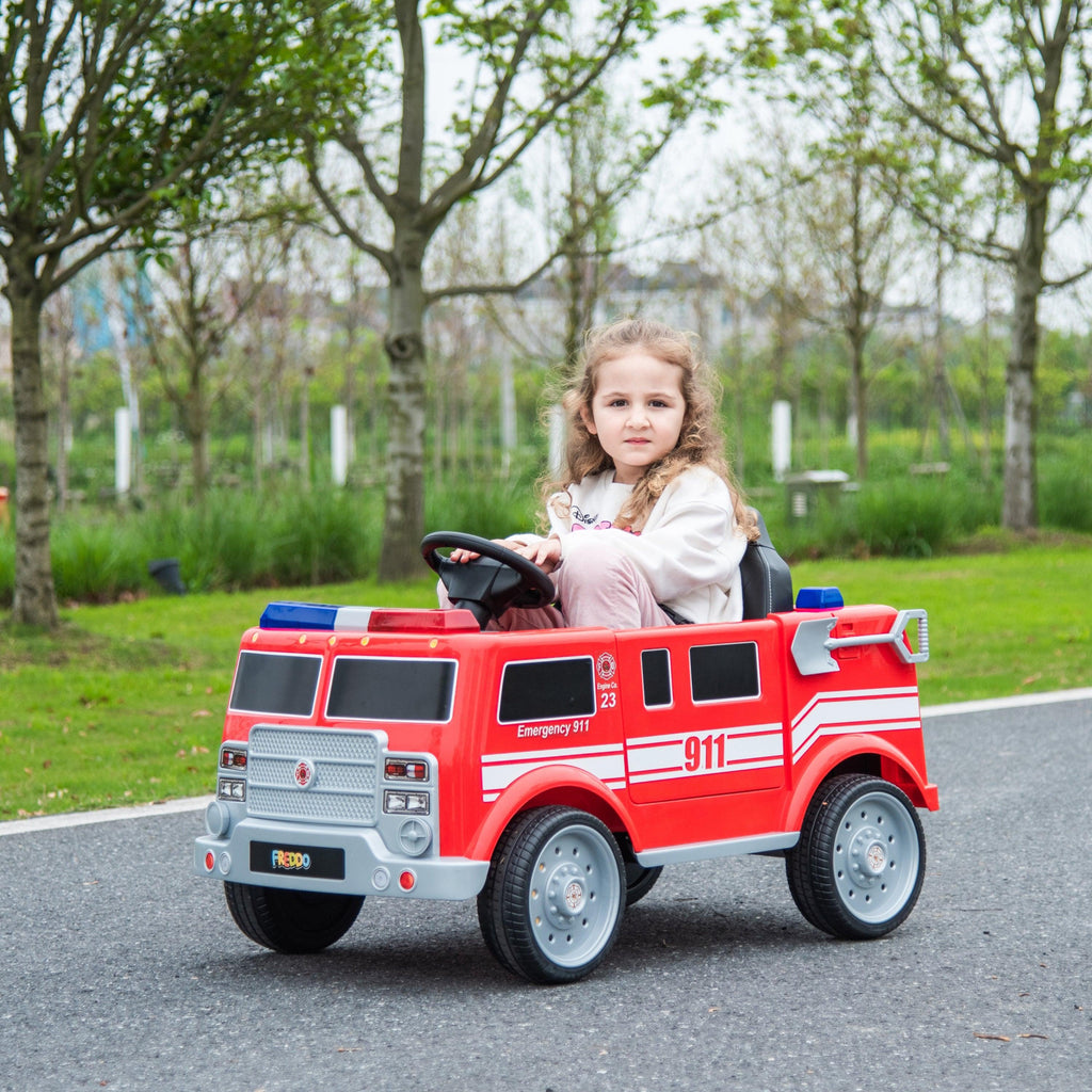 12V Freddo Fire Truck Seater Ride On – Just Fun Things
